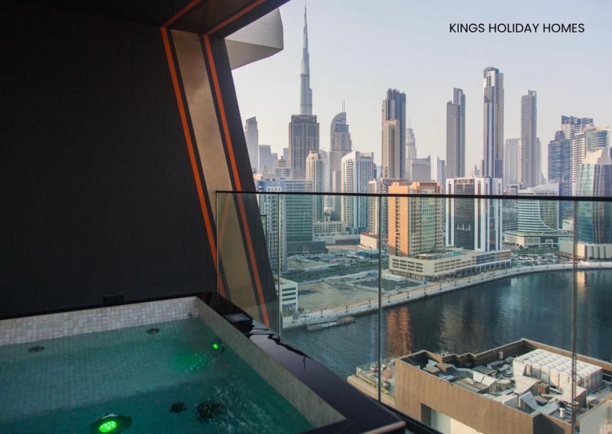 binghatti canal , burj Khalifa view with private jacuzzi and cinema screen ,KINGS