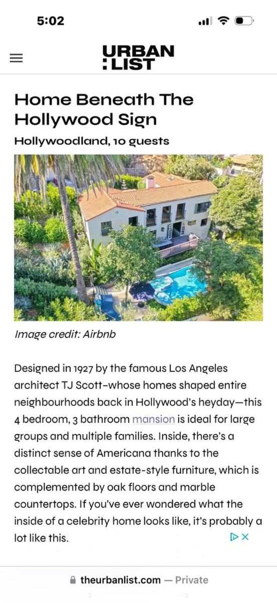 Designer Pool Villa Under the Hollywood Sign