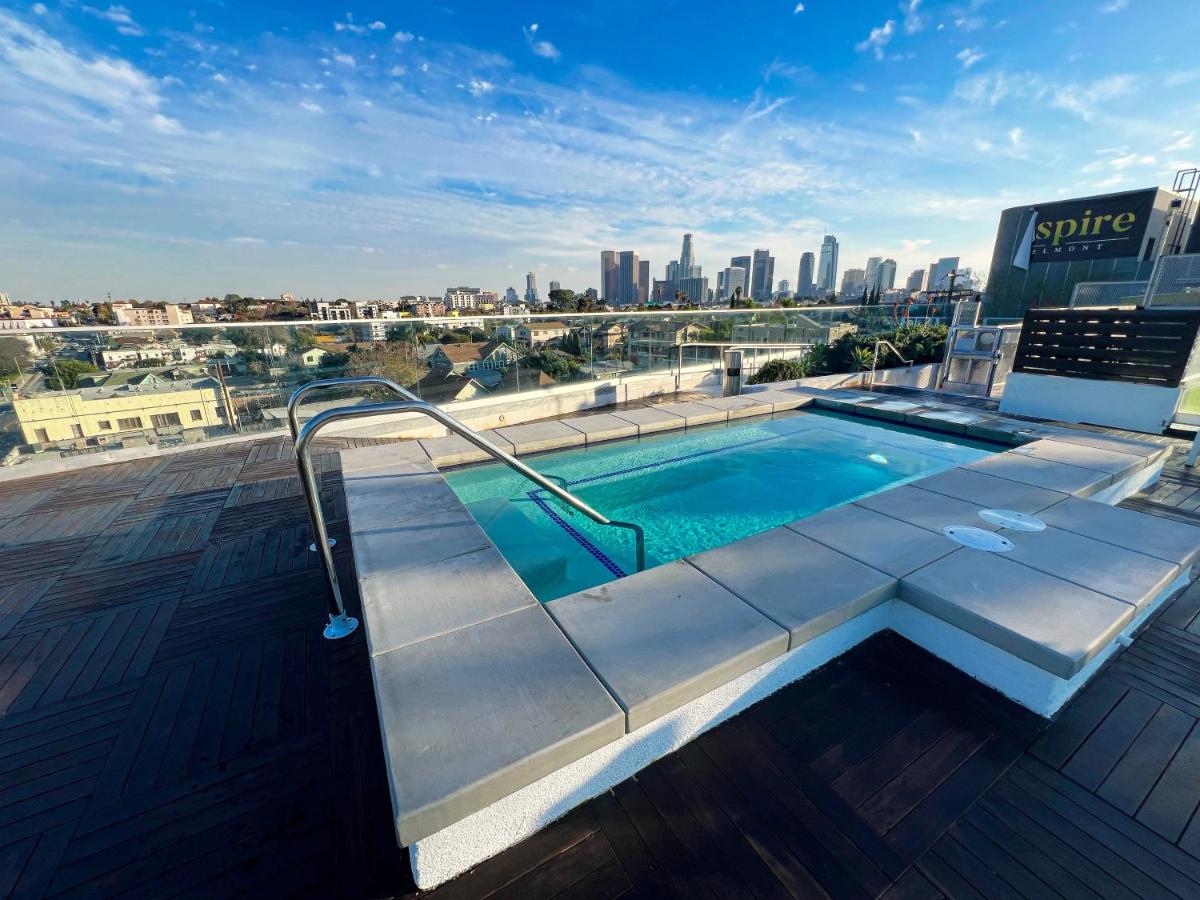 Downtown Los Angeles Skyline balcony view Modern Penthouse